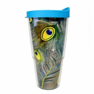 Peacock Feather Tervis Tumbler w/ Lid | Double Wall Insulated Travel Cup